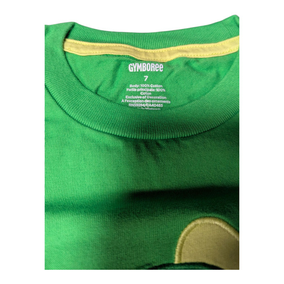 GYMBOREE-Kids-Green Shirt-Size 7- Dog in Pot of Gold and Shamrock-St Patty's Day - Picture 5 of 7